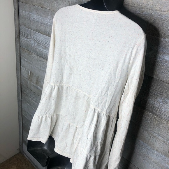 Ann Taylor Loft confetti print tiered long sleeve shirt - Picture 5 of 6